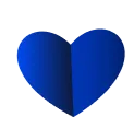 Blue-colored love (heart) icon